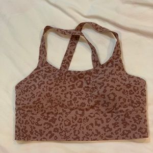 ATHLETA Warrior Longline Sports Bra A-C Cheetah